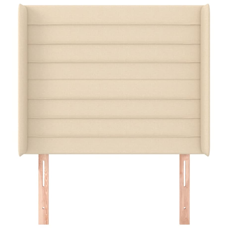 vidaXL Zagłówek uszak, kremowy, 83x16x118/128 cm, tkanina