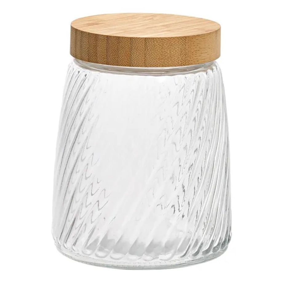 Pojemnik szklany z bambusową zakrętką, Striva, 1.3 L
