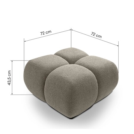 Pufa poczwórna PALIA - IV bouclé 43,5x72x72 brązowoszara