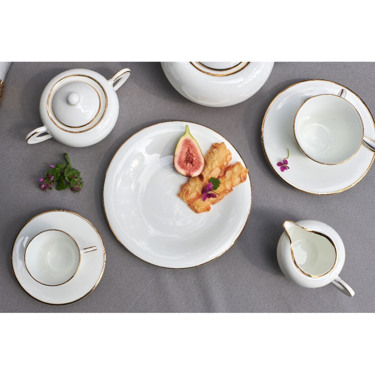 VILLA ITALIA Talerzyk deserowy śniadaniowy 20 cm porcelanowy NAOMI GOLD