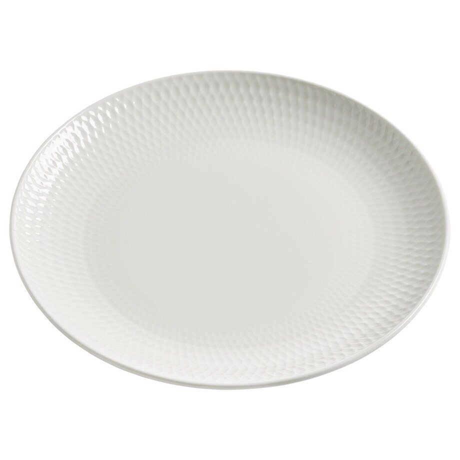 Zestaw obiadowo-kawowy Diamonds Round, biały, 30 el.