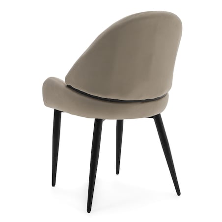 Krzesło tapicerowane welurowe do salonu BERGAMO ciemnobeżowe