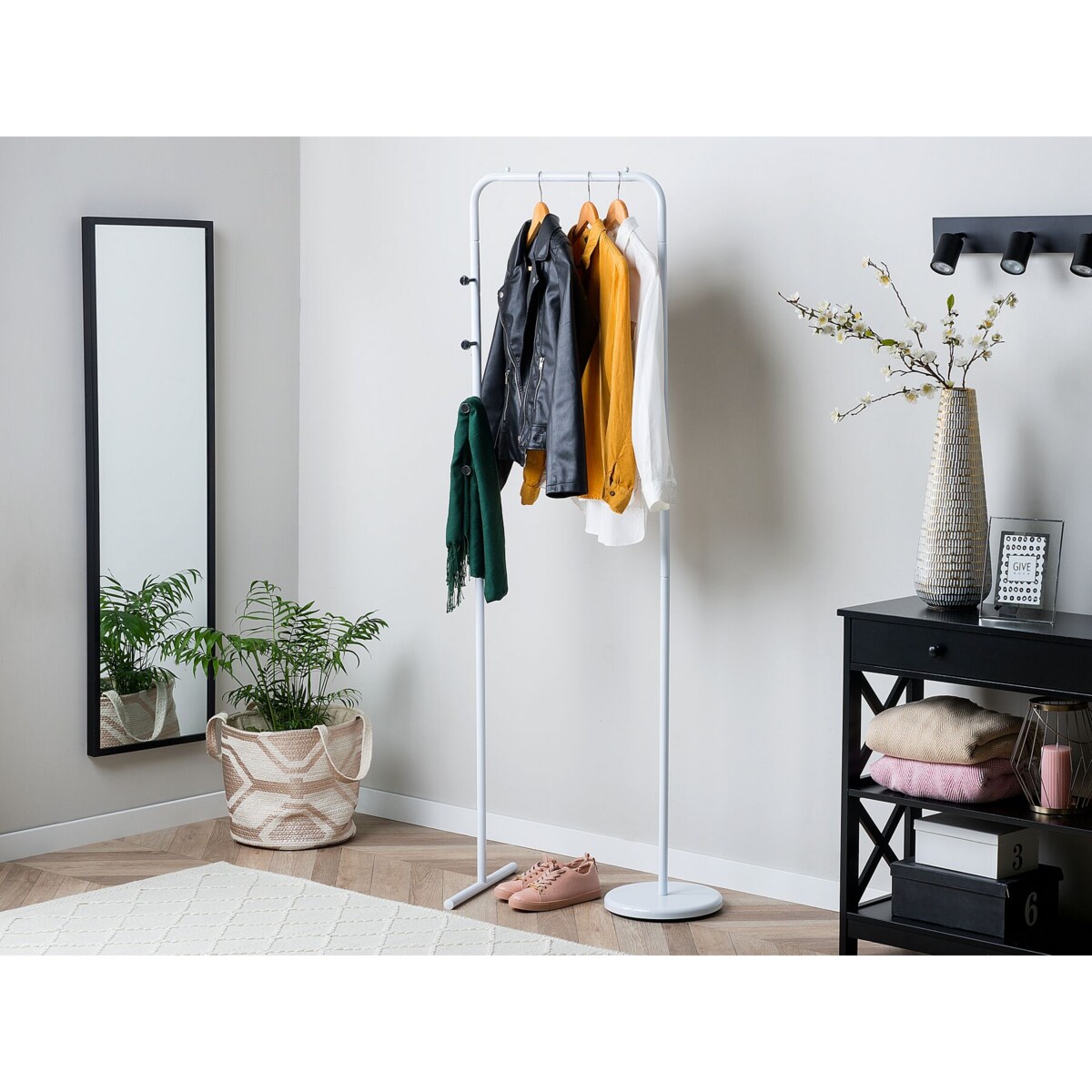 Wieszak stojący biały BENTON