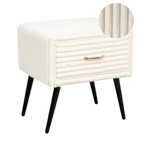 Szafka nocna FLAYAT Sztruks Złamana biel