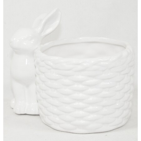 Osłonka na doniczkę - 12x16x11 cm Bunny i jego koszyk
