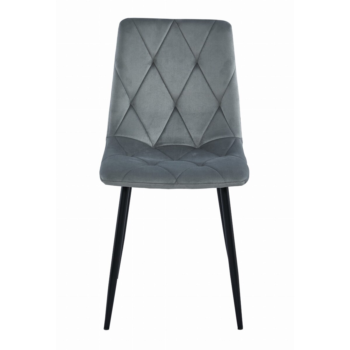 Krzesło Do Jadalni Kuchni Salonu Libra - Aksamit Srebrno-Szary / Nogi Czarne X 2