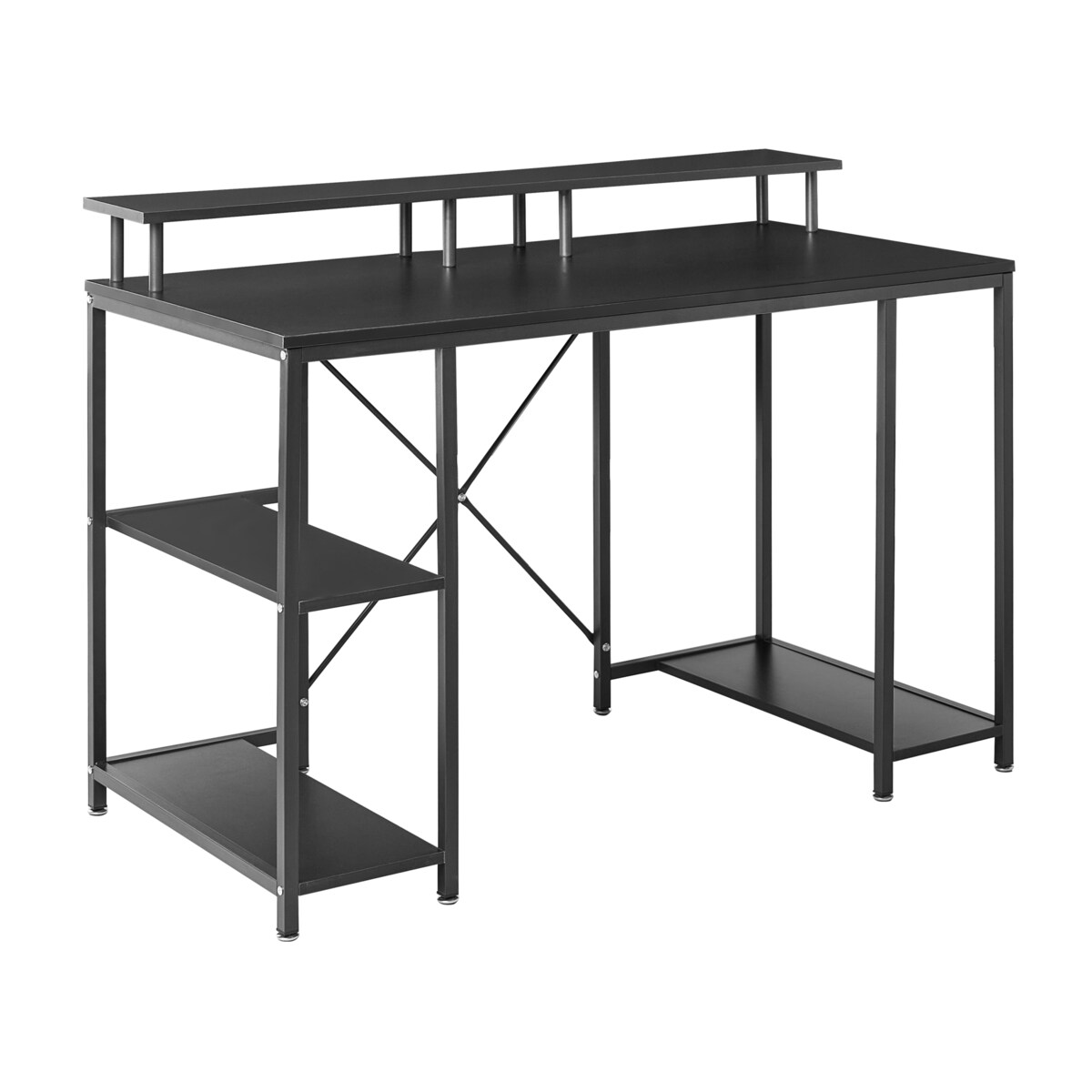 Biurko CADDO Czarny 120 cm 60 cm z półkami