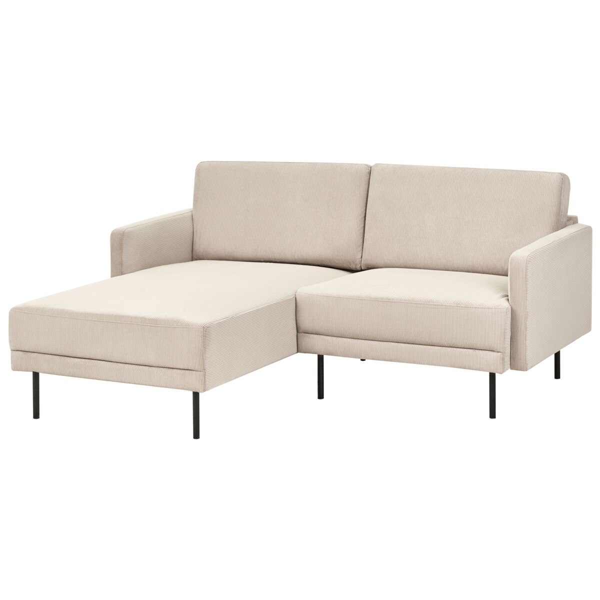 Narożnik dla 2 osób BREDA Sztruks Beżowy Prawostronny