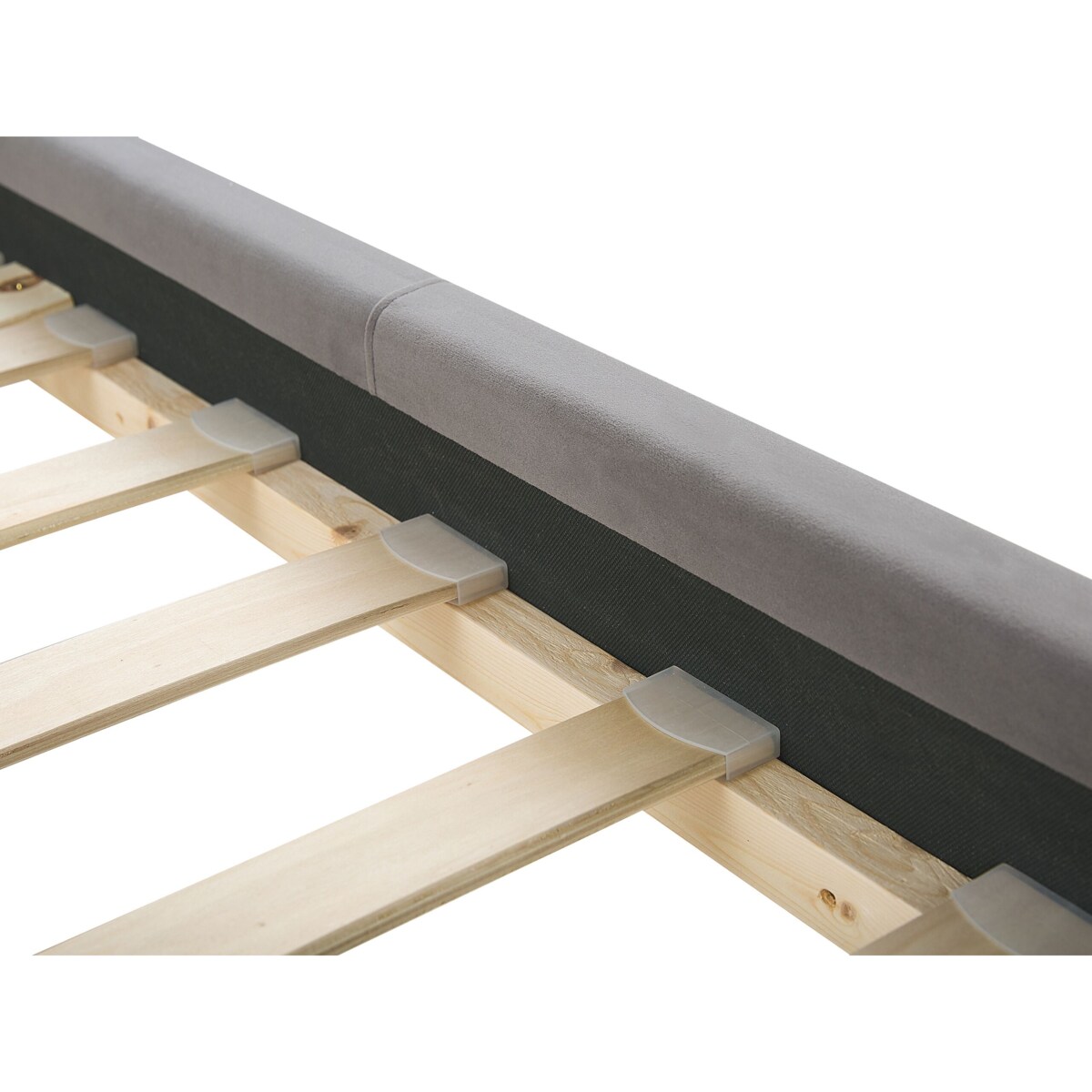 Łóżko welurowe 160 x 200 cm szare AMBERT