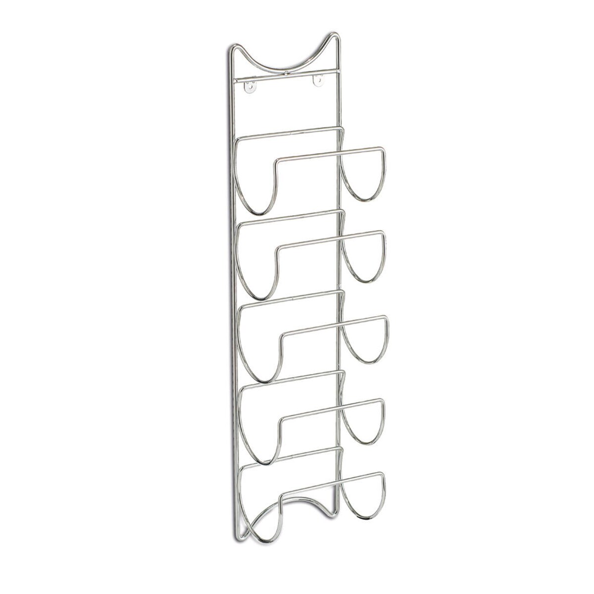 Metalowy stojak na wino montowany na ścianę, 5 butelek