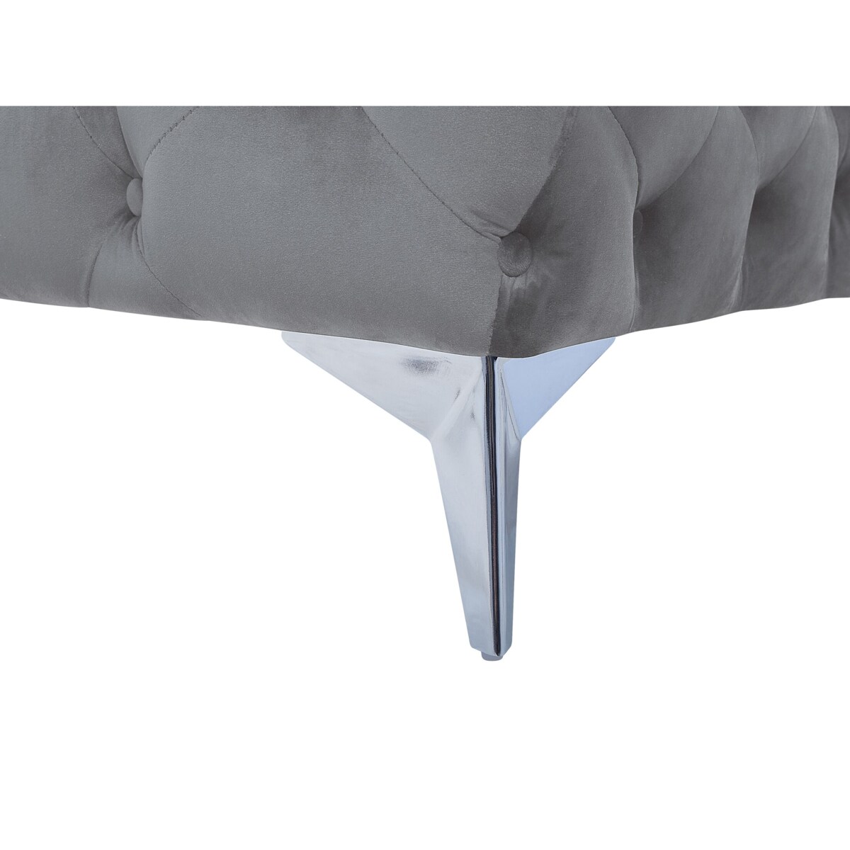 Sofa 3-osobowa welurowa szara SOTRA