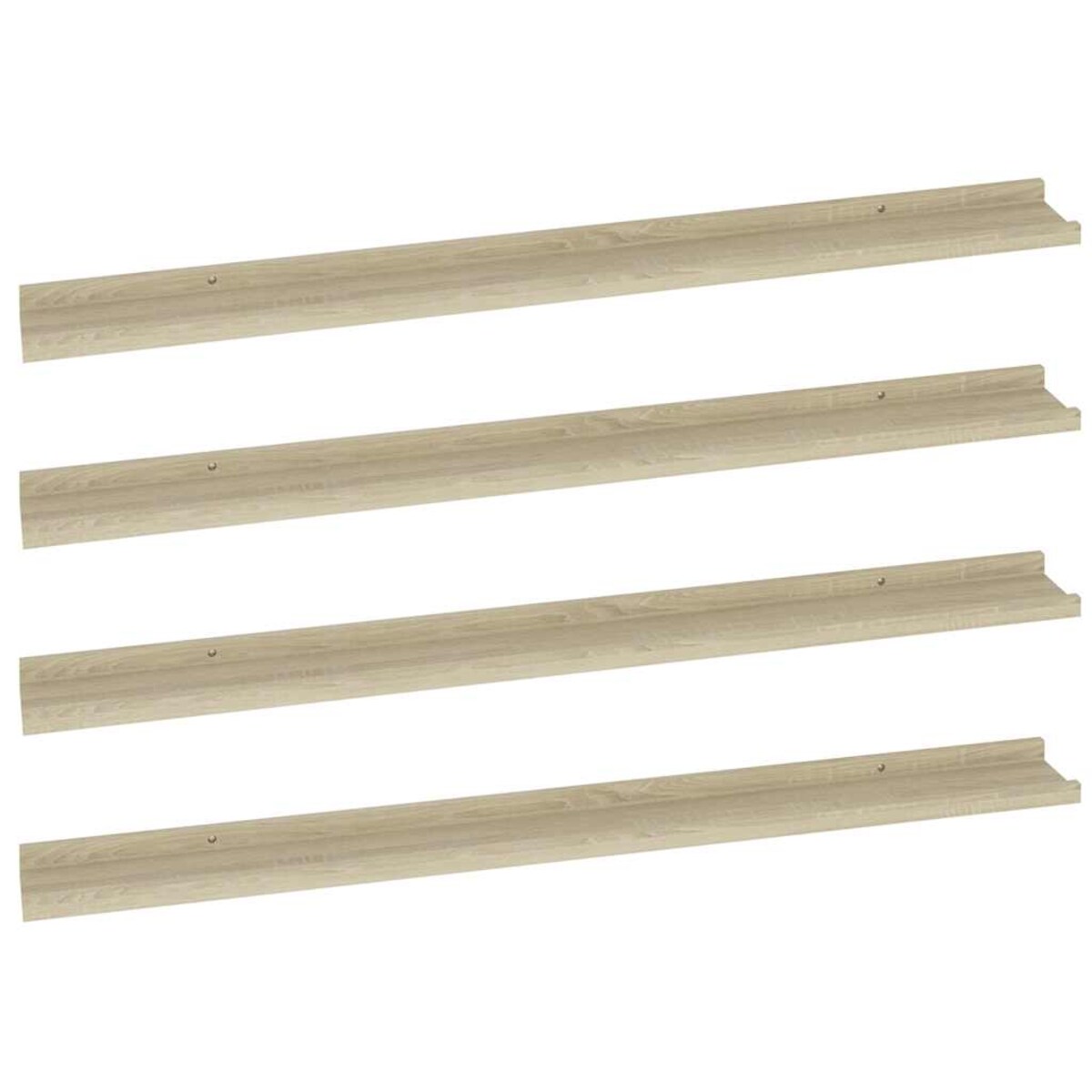 vidaXL Półki ścienne, 4 szt., dąb sonoma, 100x9x3 cm