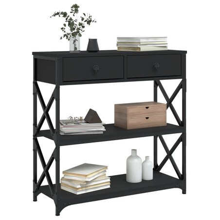 vidaXL Stolik konsolowy, czarny, 75x28x75 cm