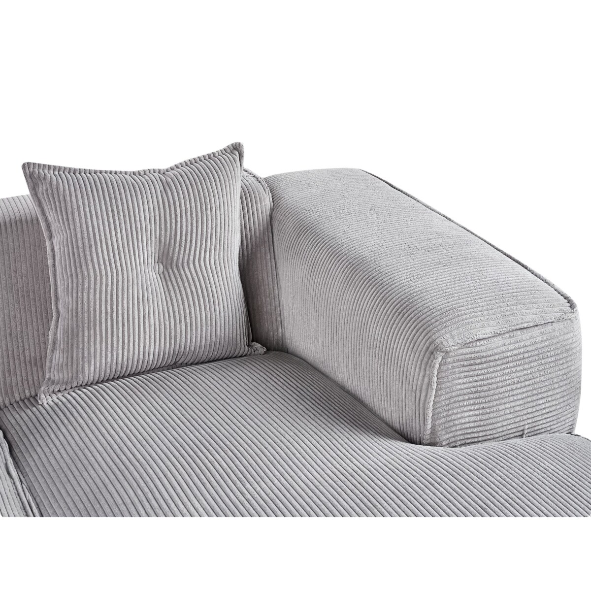 Narożnik DOLVA Jasnoszary Sztruks Lewostronny