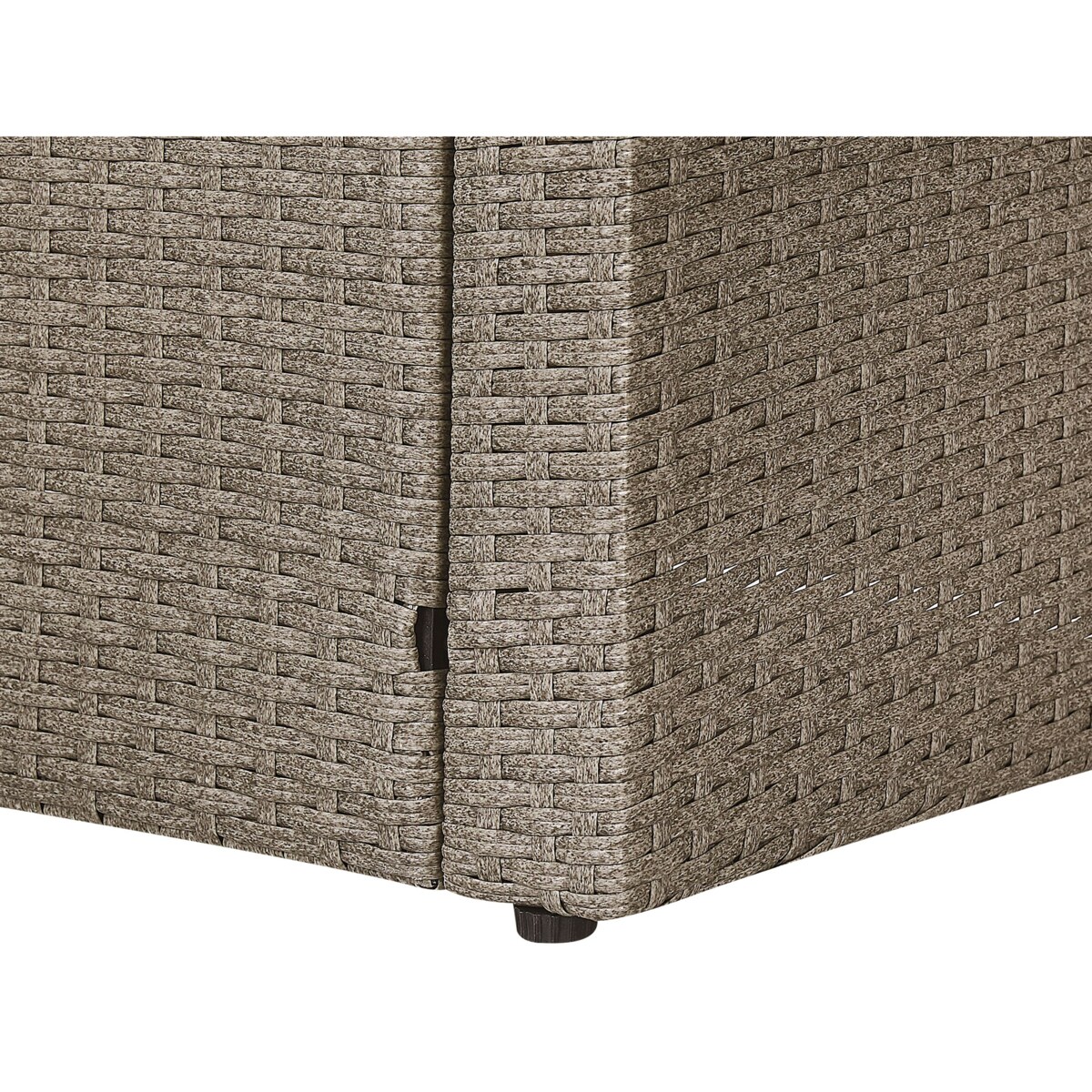 Zestaw ogrodowy ze stolikiem i otomaną dla 5 osób BARDI z poduszkami Technorattan Beżowoszary