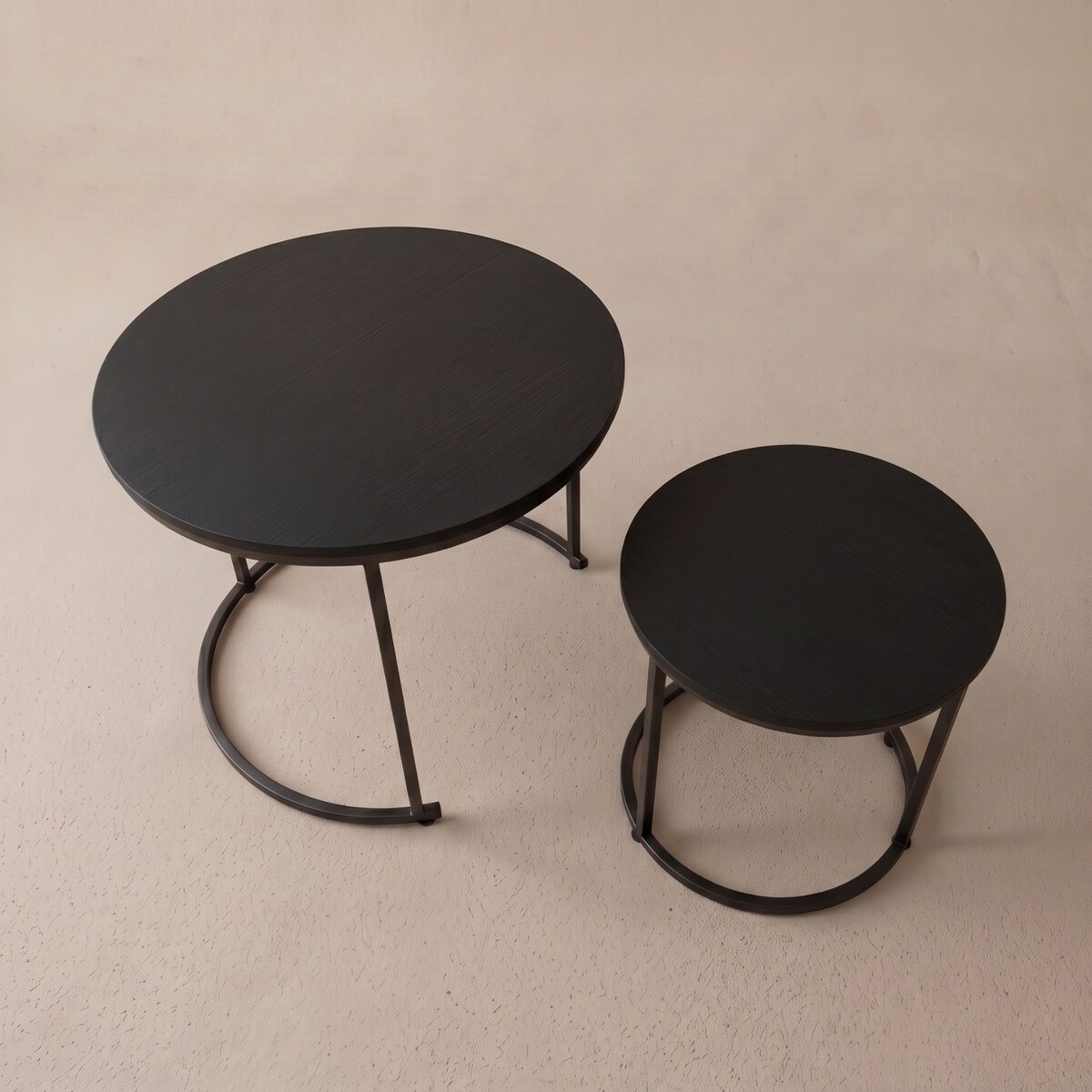 Zestaw 2 stolików kawowych okrągłych, Ø 60 cm x 50 cm