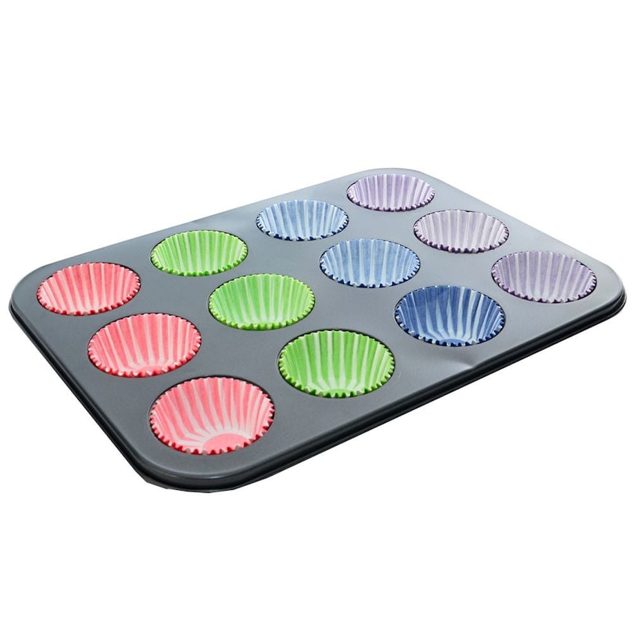 Forma do pieczenia muffinek na muffinki foremki papilotki 12 szt