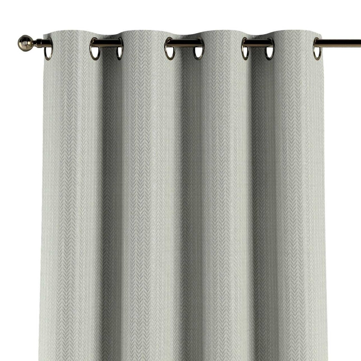 Zasłona na kółkach 1 szt. 130x260 srebrna jodełka na szarym tle