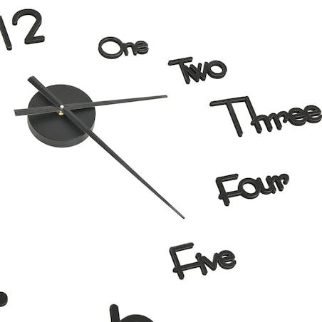 vidaXL Zegar ścienny 3D, nowoczesny design, czarny, 100 cm, XXL