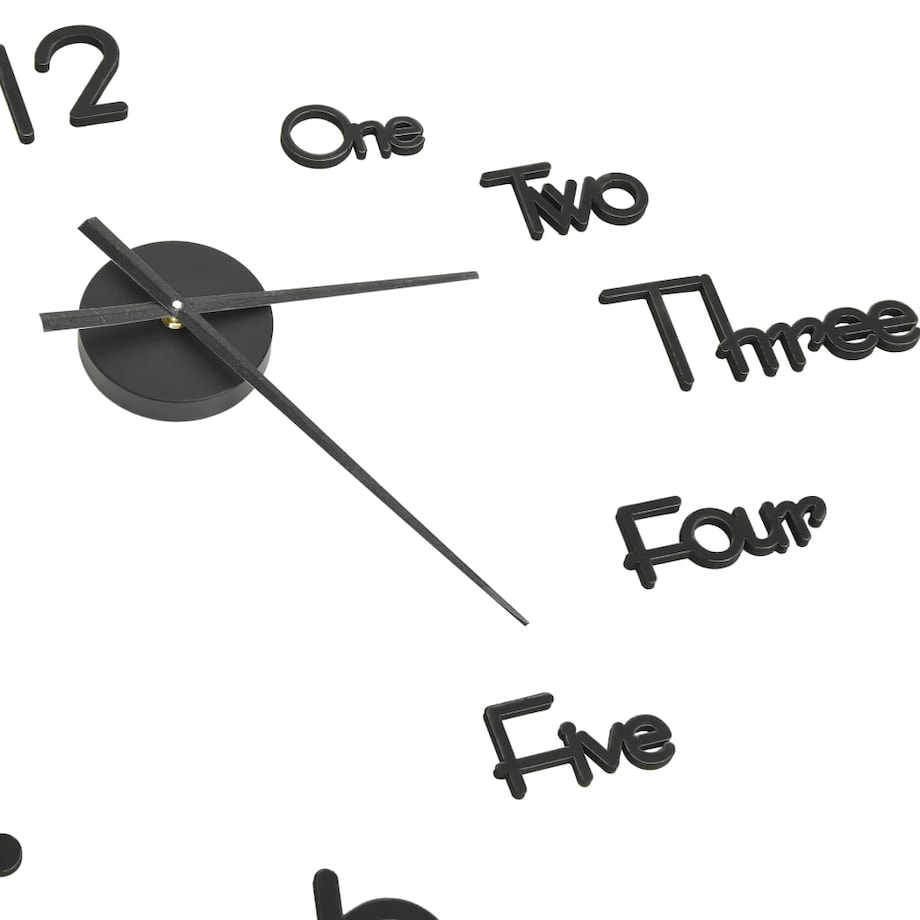 vidaXL Zegar ścienny 3D, nowoczesny design, czarny, 100 cm, XXL