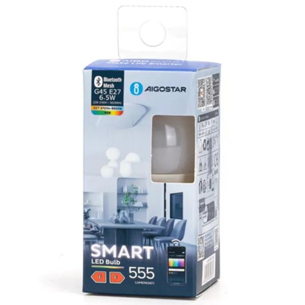 bluetooth mesh g45 e27 6,5w, rgb+cct