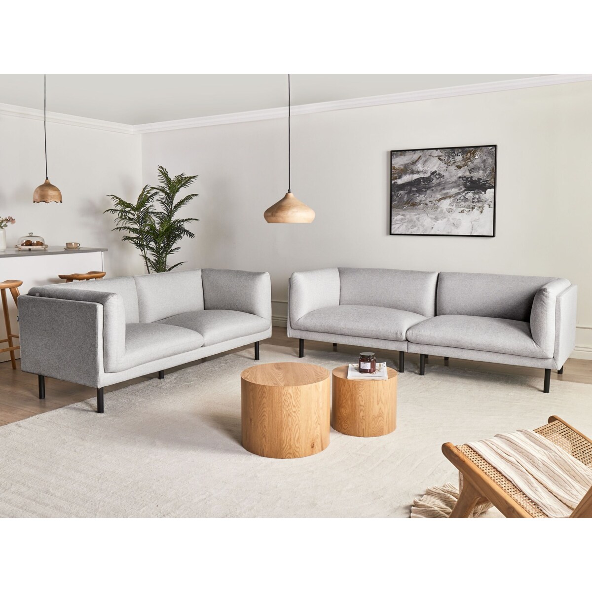 Sofa VORGOD Jasnoszary dla 2 osób