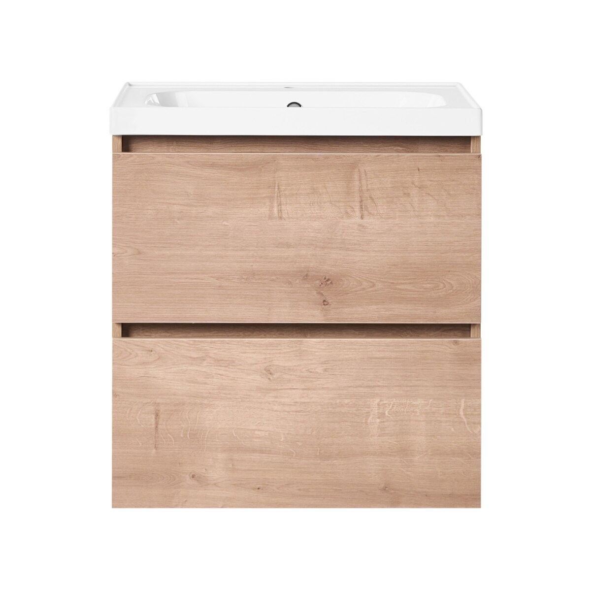 Szafka łazienkowa wisząca z umywalką LAGOA 60 cm Jasnobrązowy