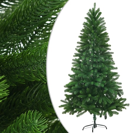 vidaXL Sztuczna choinka z lampkami i bombkami, 150 cm, zielona