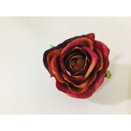 6x Róża sztuczna wyrobowa do wiązanek główka pąk sztuczne kwiaty trzykolor