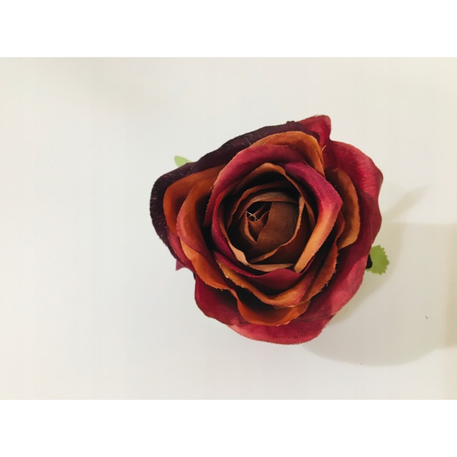 6x Róża sztuczna wyrobowa do wiązanek główka pąk sztuczne kwiaty trzykolor