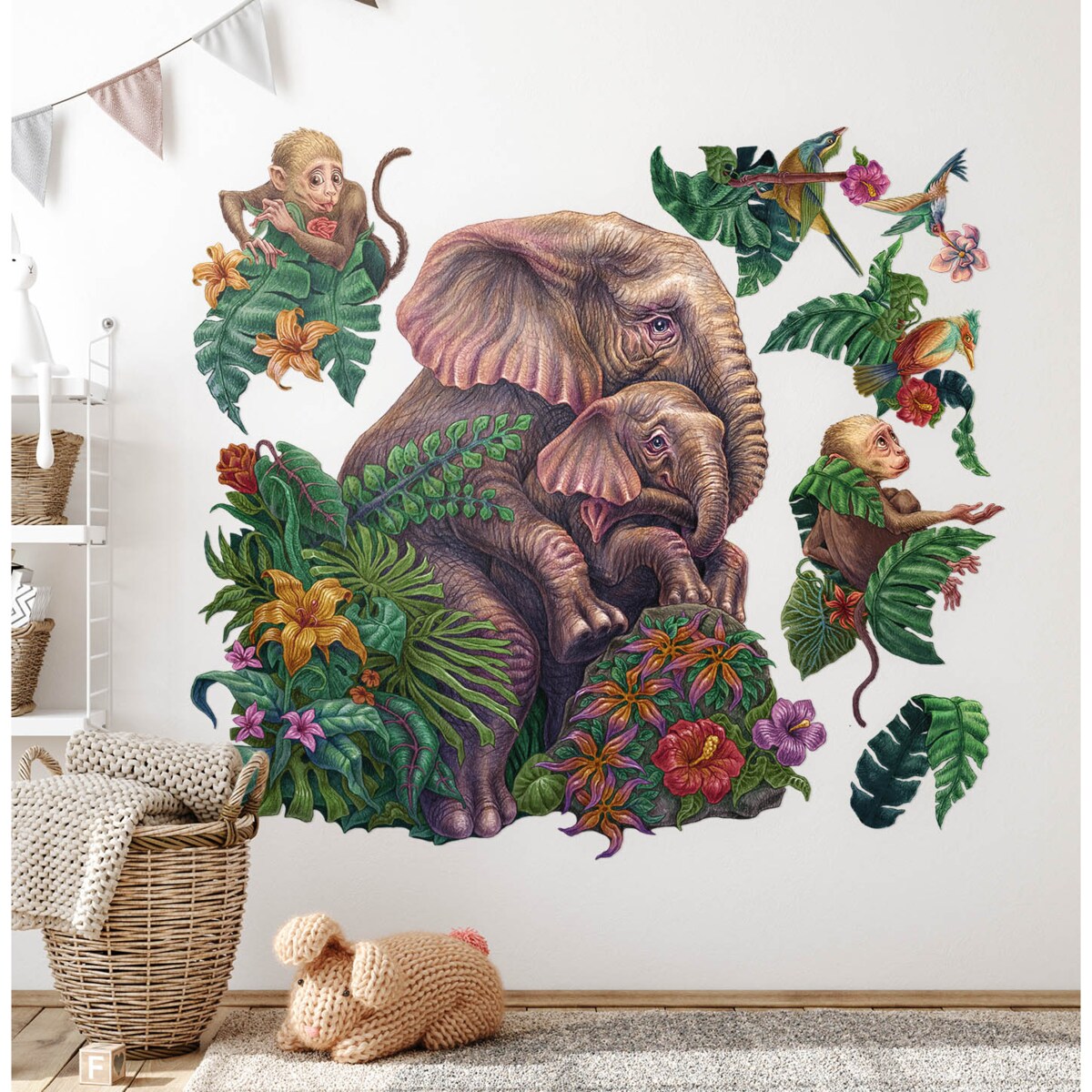 Zestaw naklejek na ścianę, Safari tropikalne, 60cm