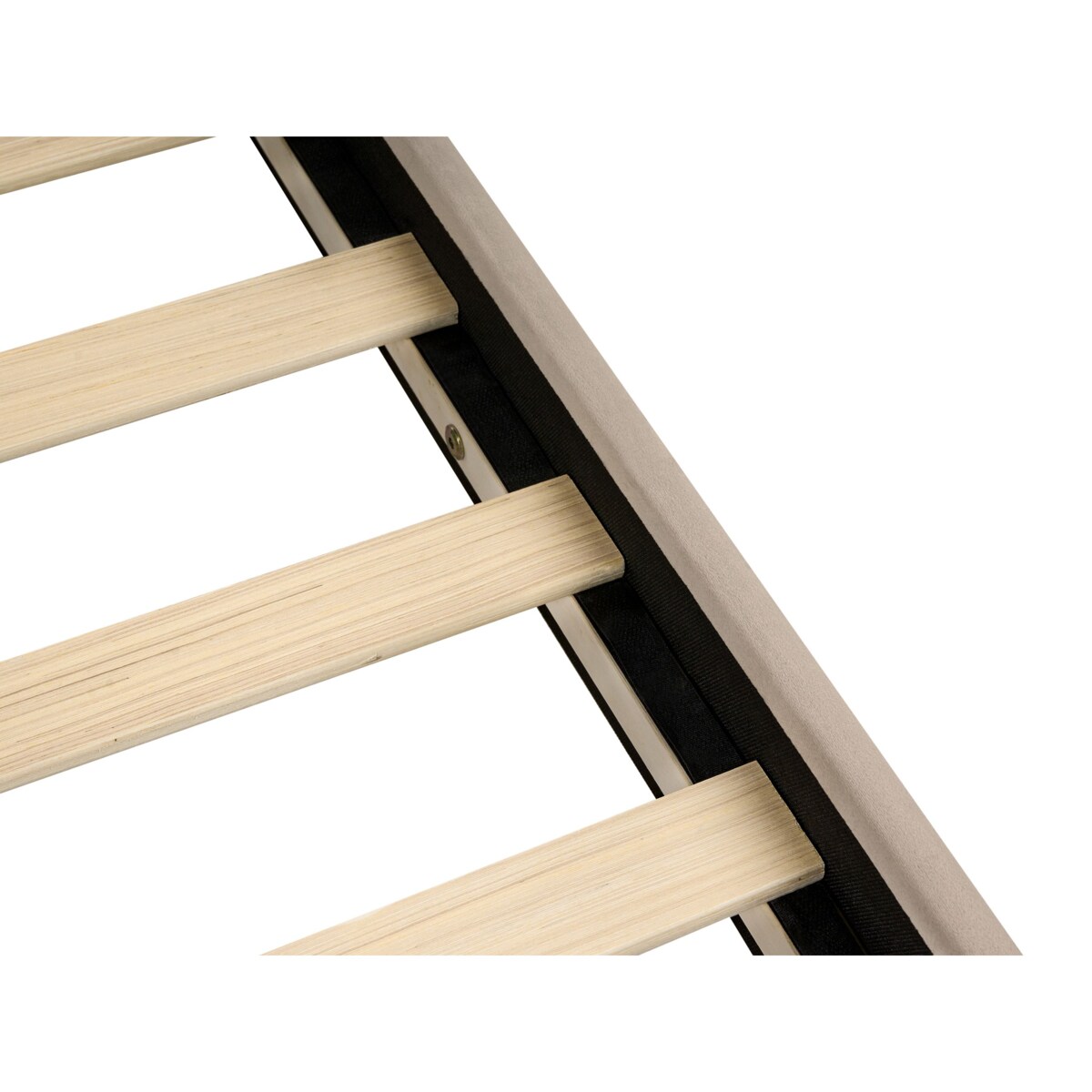 Łóżko Welur SAUVIAN 160 x 200 cm Beżowoszary