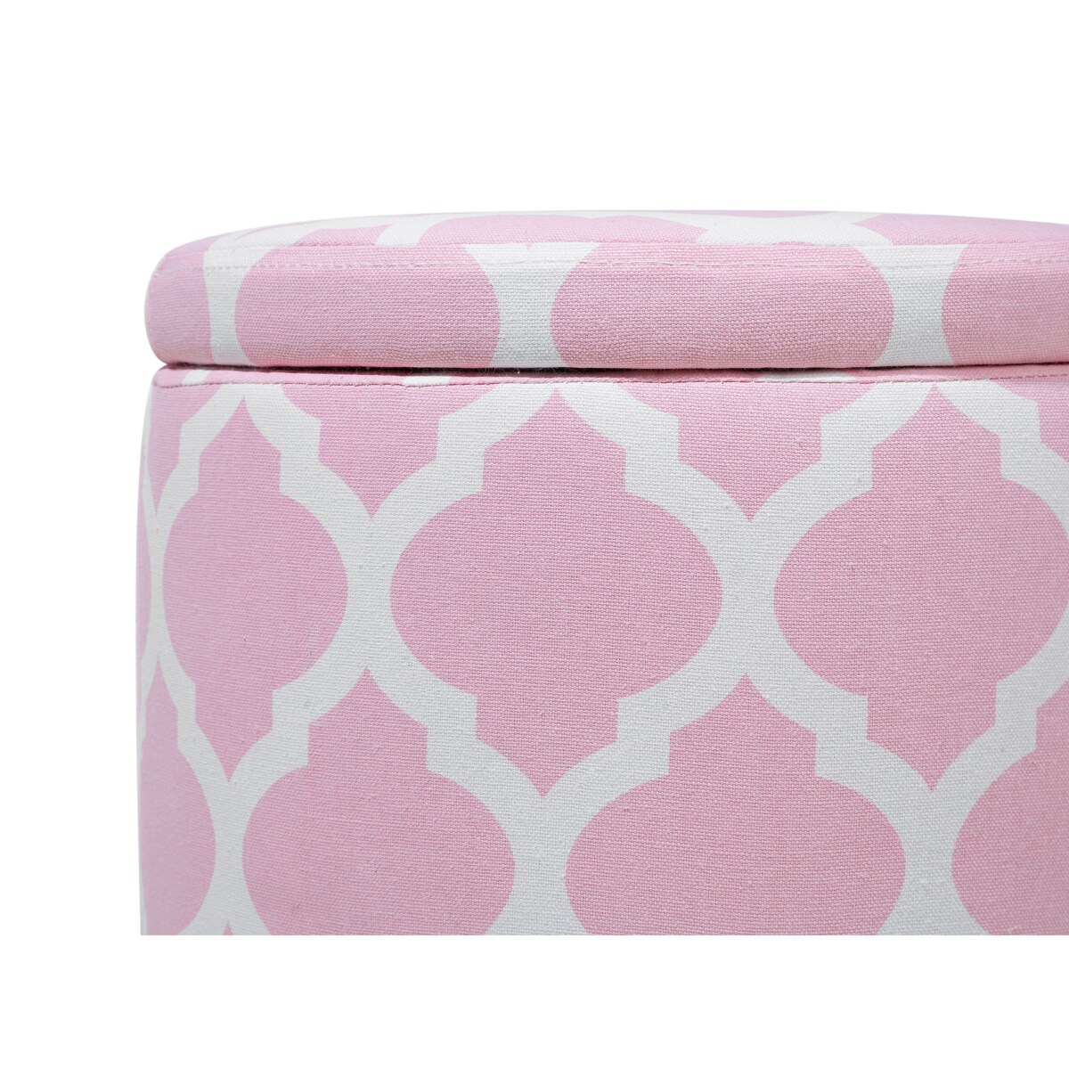 Puf ze schowkiem ⌀ 35 cm różowo-biały TUNICA