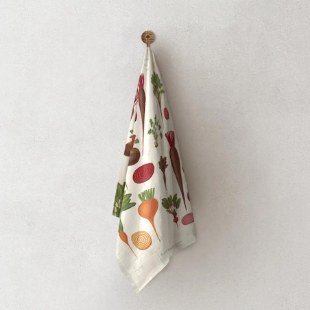 Lniany ręcznik kuchenny - Buraki