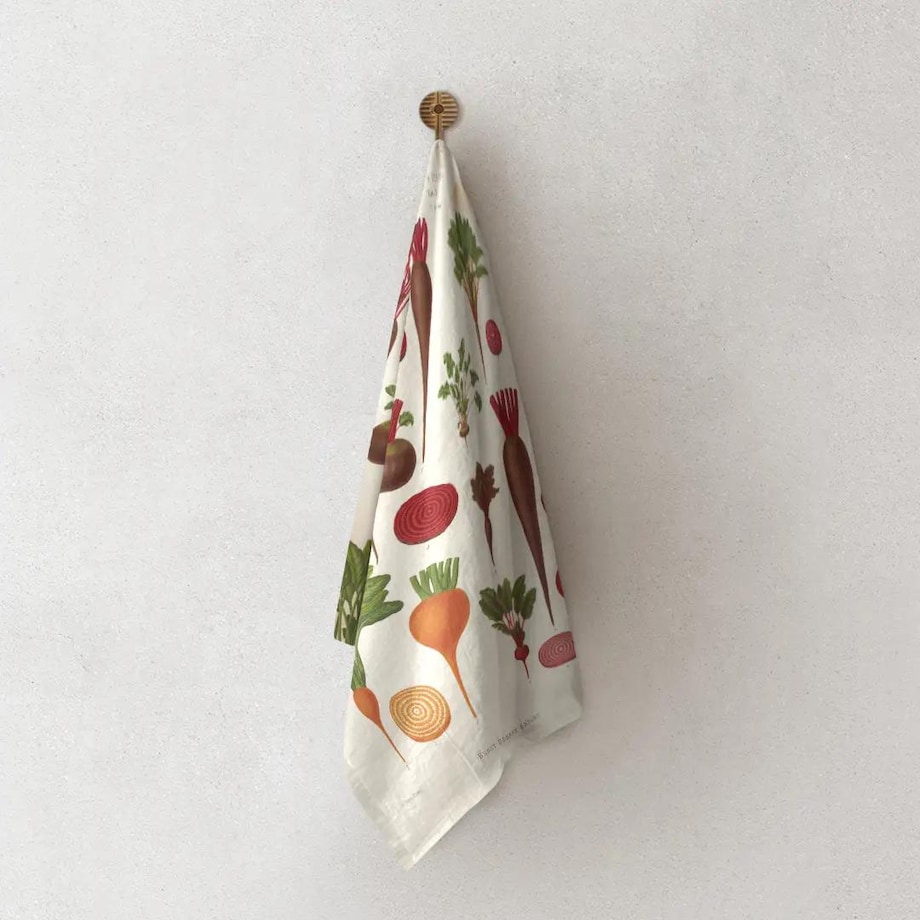 Lniany ręcznik kuchenny - Buraki