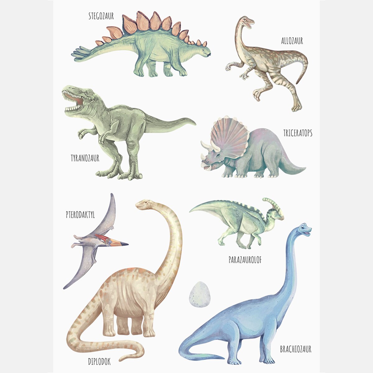 Plakat dla dzieci Dinozaury 20x30