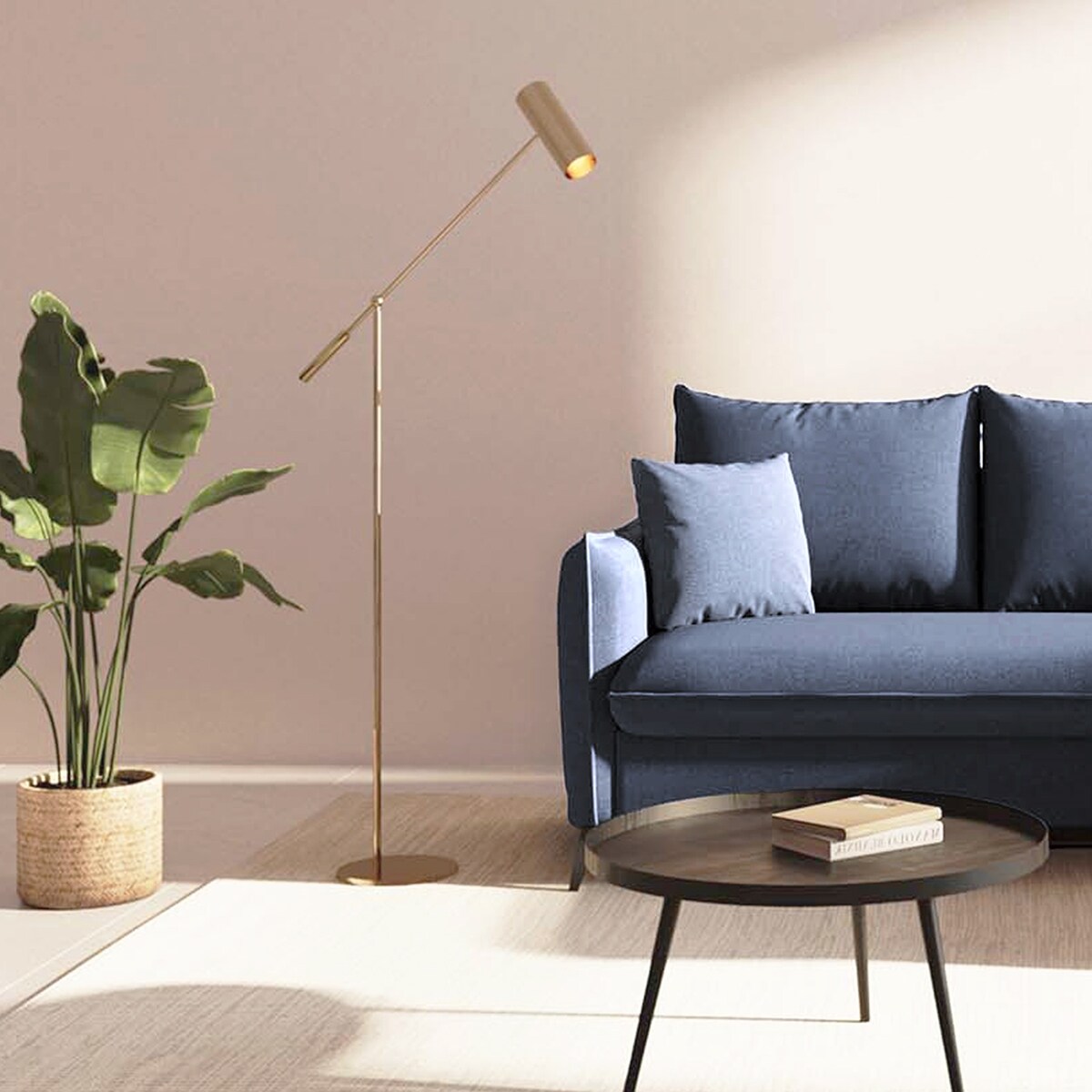 Brim Sofa narożna prawa z funkcją spania i pojemnikiem prawa granatowa