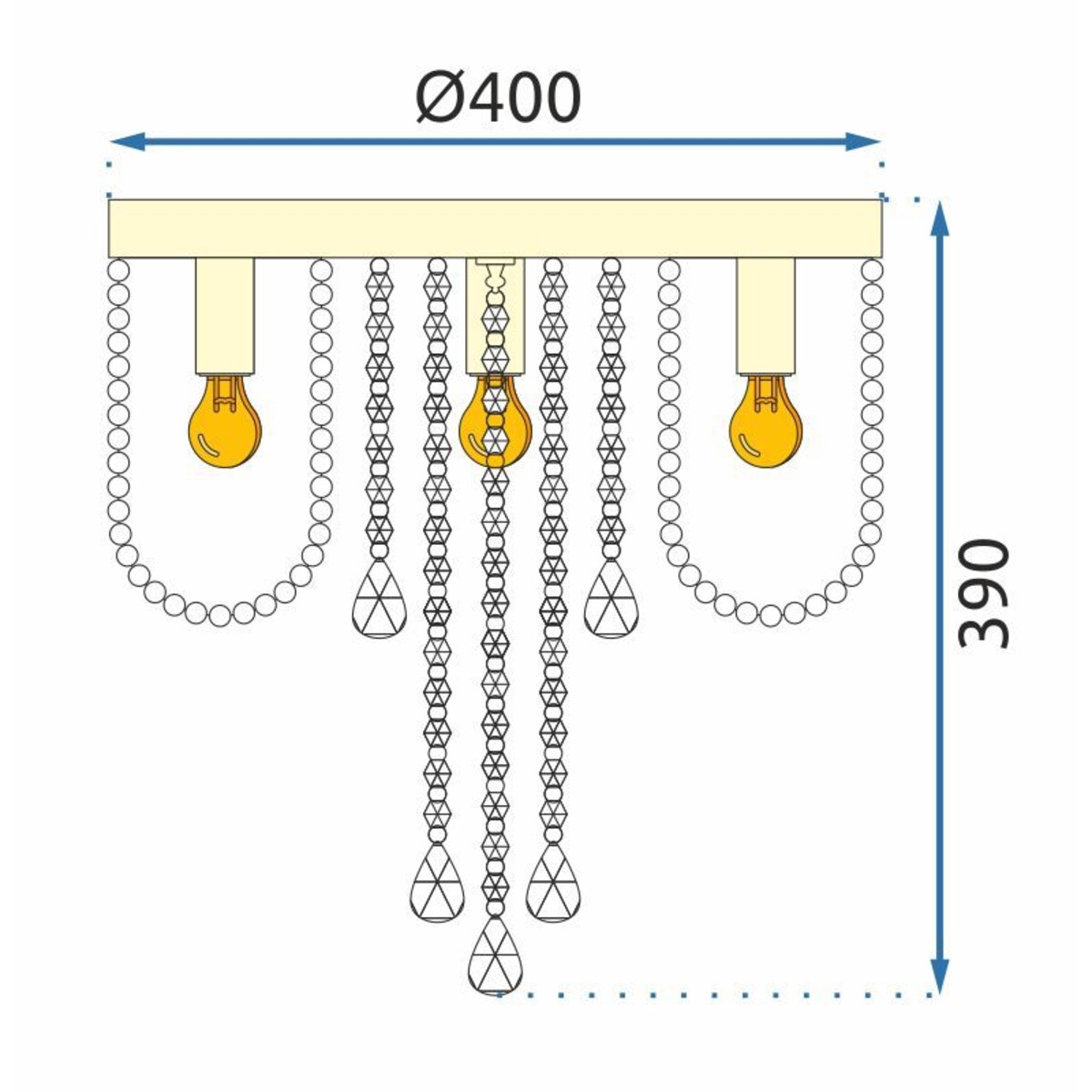 Lampa Sufitowa App1625-3C Chrom Złoty, Metal