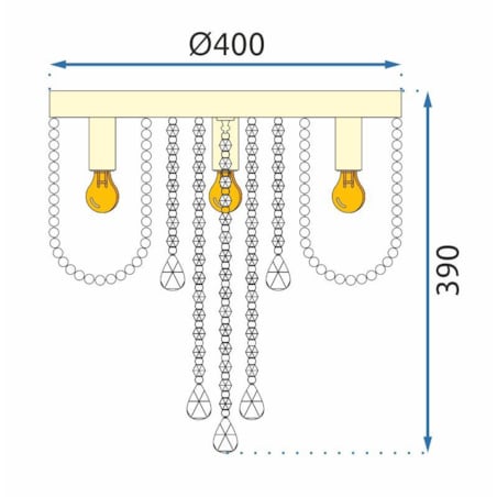 Lampa Sufitowa App1625-3C Chrom Złoty, Metal