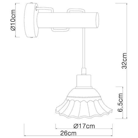 Ścienna LAMPA prowansalska JOWITA 54050W Globo ceramiczna OPRAWA kinkiet shabby biały