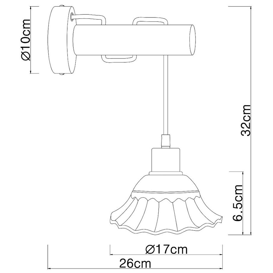 Ścienna LAMPA prowansalska JOWITA 54050W Globo ceramiczna OPRAWA kinkiet shabby biały