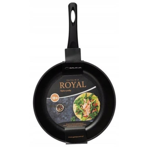 PATELNIA PATELKA 18 cm ROYAL czarna mała do kuchni smażenia indukcja