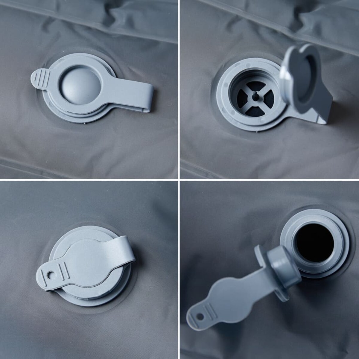 vidaXL Materac samopompujący z poduszkami, 2-osobowy, szary