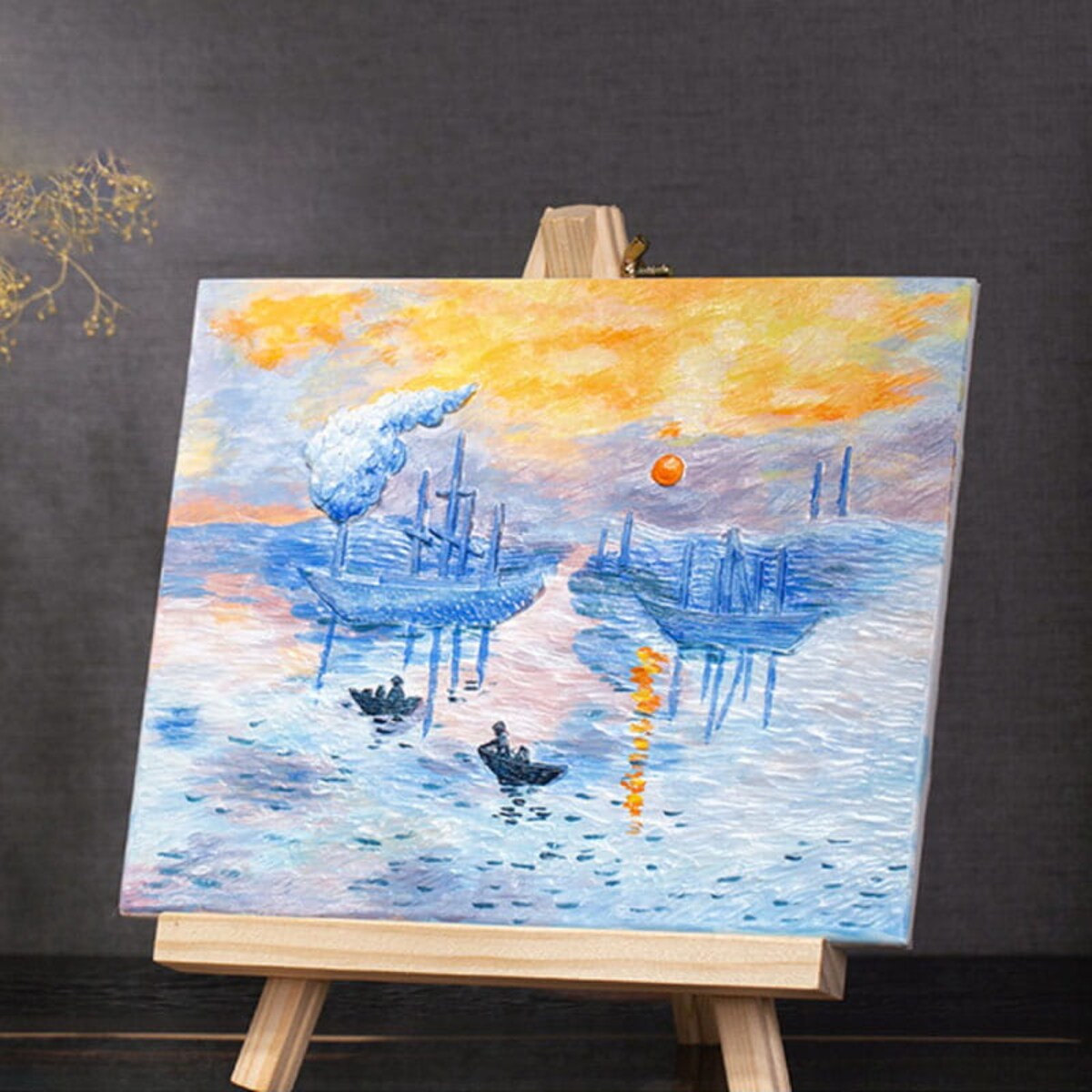 Malowanie 3D - Płaskorzeźba Łodzie na morzu