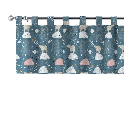 Lambrekin na szelkach 260x40 niebieski