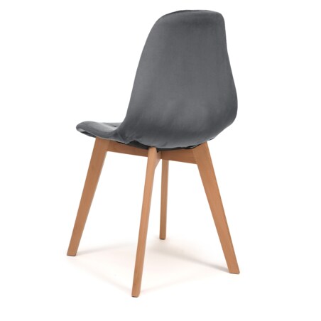 Krzesło tapicerowane skandynawskie welur VEGAS szary
