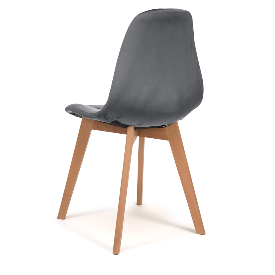 Krzesło tapicerowane skandynawskie welur VEGAS szary