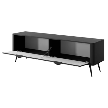 Szafka RTV 163 ryflowana LENA w kolorze czarnym