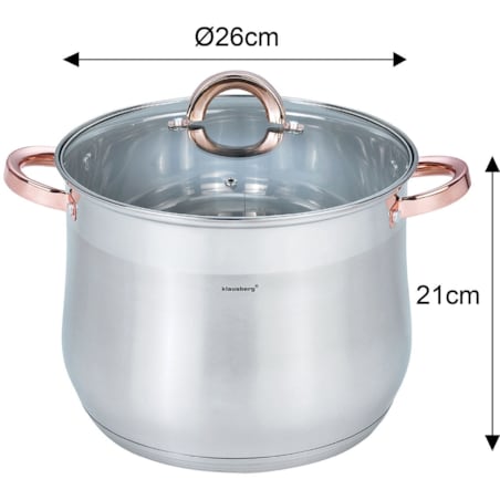 Garnek stalowy gastronomiczny duży 10.7L 26cm Rose Gold KLAUSBERG