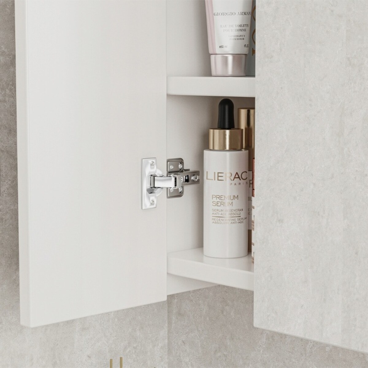 Wisząca szafka łazienkowa ścienna z trójdzielnym lustrem nowoczesna 60 cm